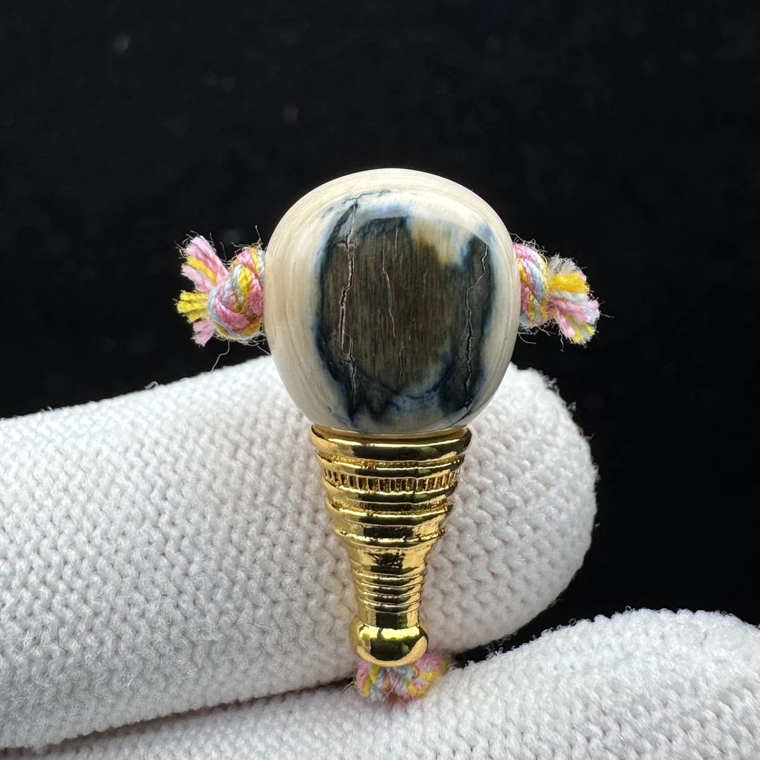 D7383天然猛犸牙 蓝皮分体三通12.2*23.4mm支持鉴定 假一罚四