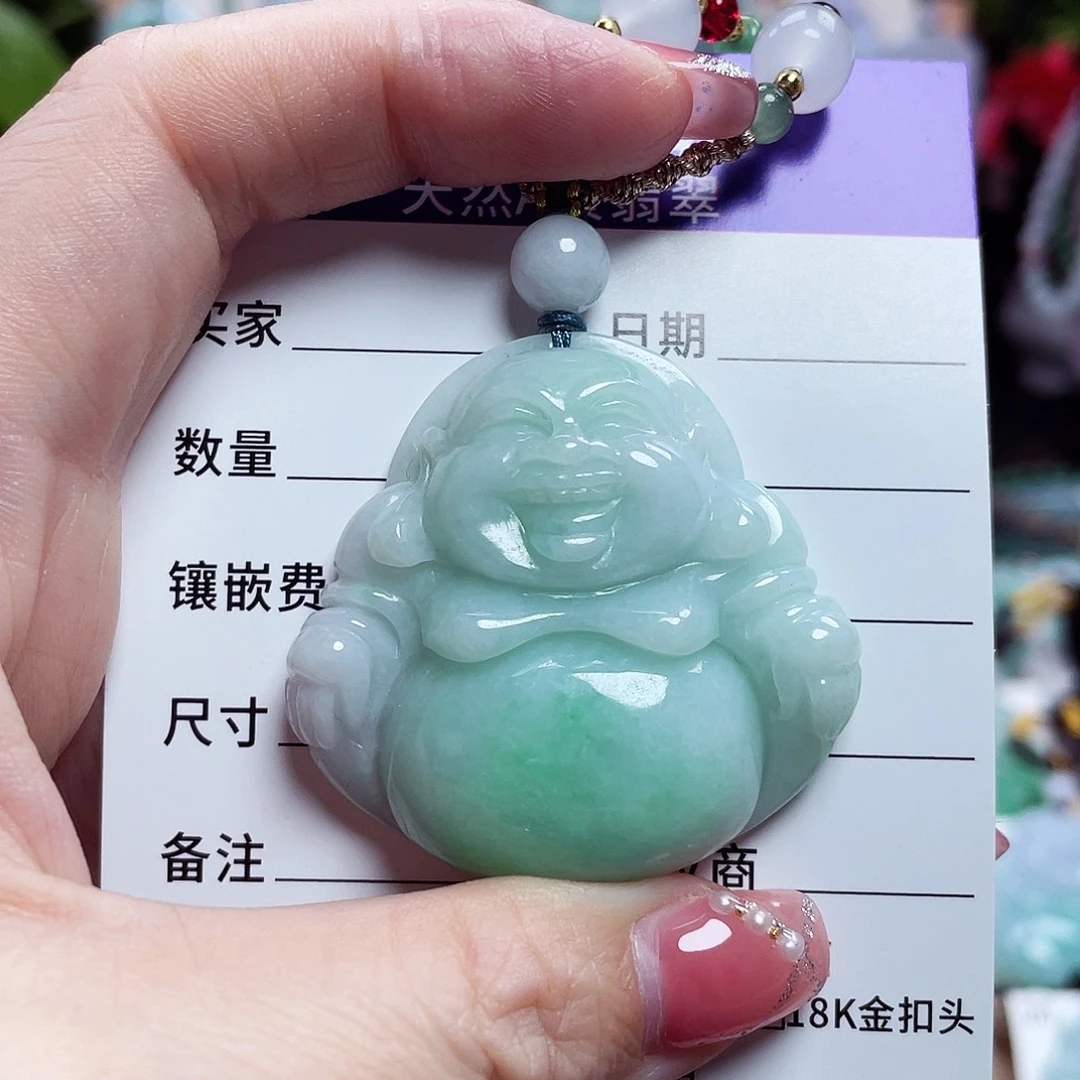 翡翠未镶嵌颈饰佛公10
