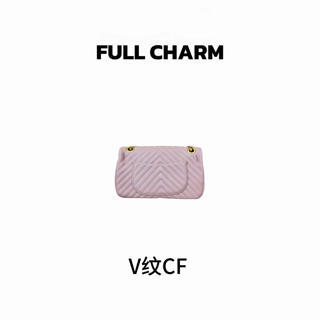 【 E142】FULL CHARM-杏色V纹CF-百搭手提单肩斜挎包大容量通勤女包