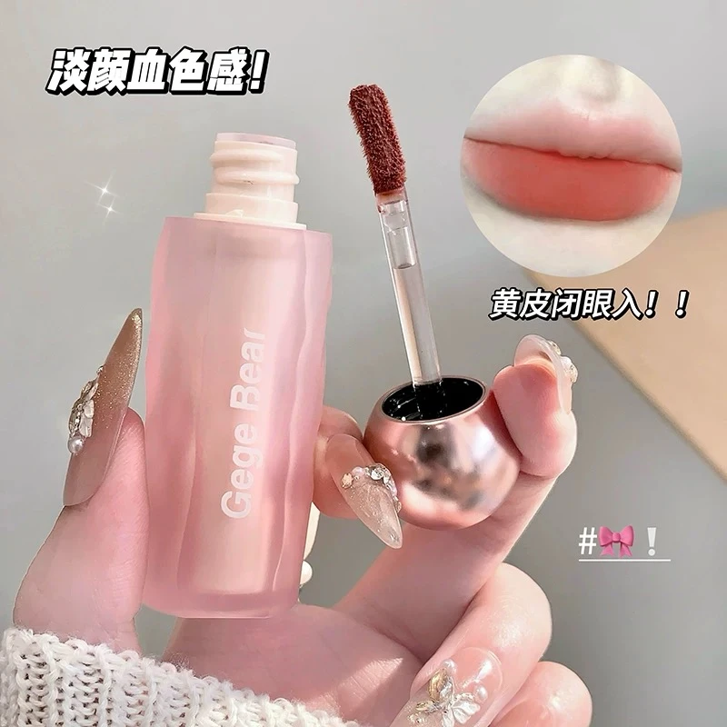 黄皮淡颜爱疯！贴贴唇泥雾面哑光唇釉灰粉色口红裸色低饱和不沾杯