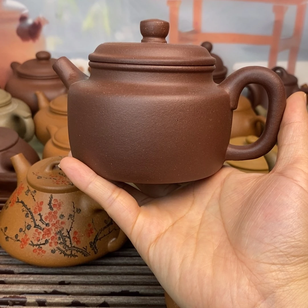 茶壶紫砂240ccccc深井羊角山紫泥德钟