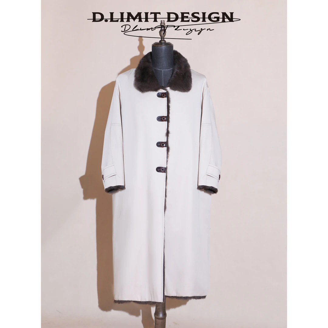 【D.L董新私服】莱赛尔工装AB面两穿兔毛皮派克服DLJS198