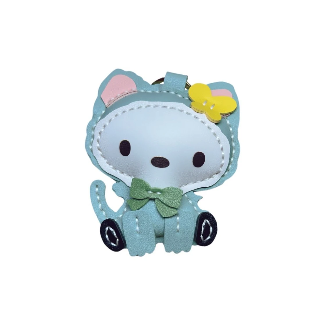 纯手工钥匙扣KT猫情侣精致挂件书包挂饰