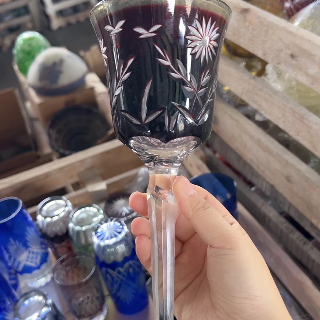 水晶玻璃高脚款微瑕一个