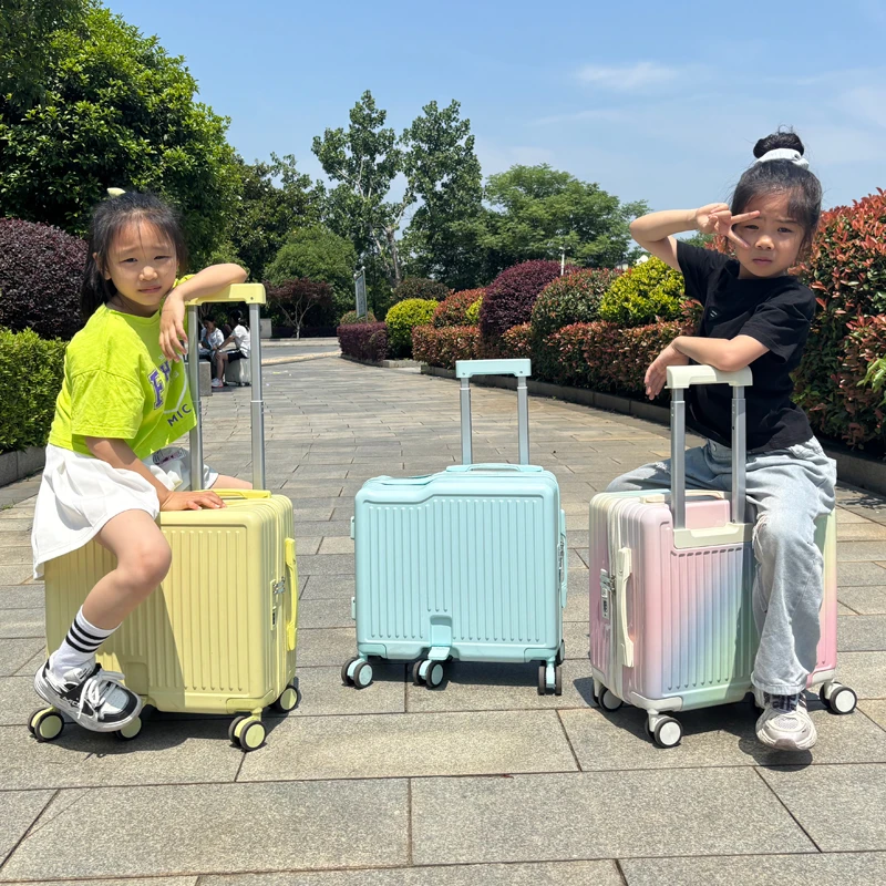 新款儿童坐骑行李箱女可登机20寸小型密码拉杆箱小学生研学旅行箱