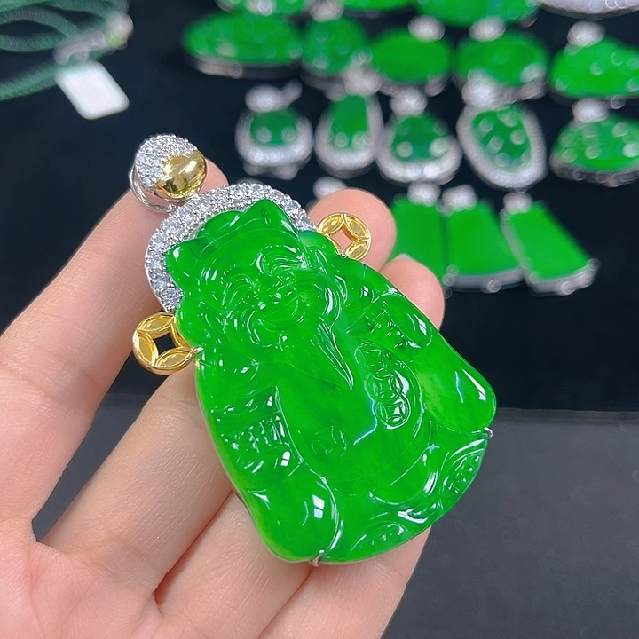翡翠银S925镶嵌吊坠(不含链)