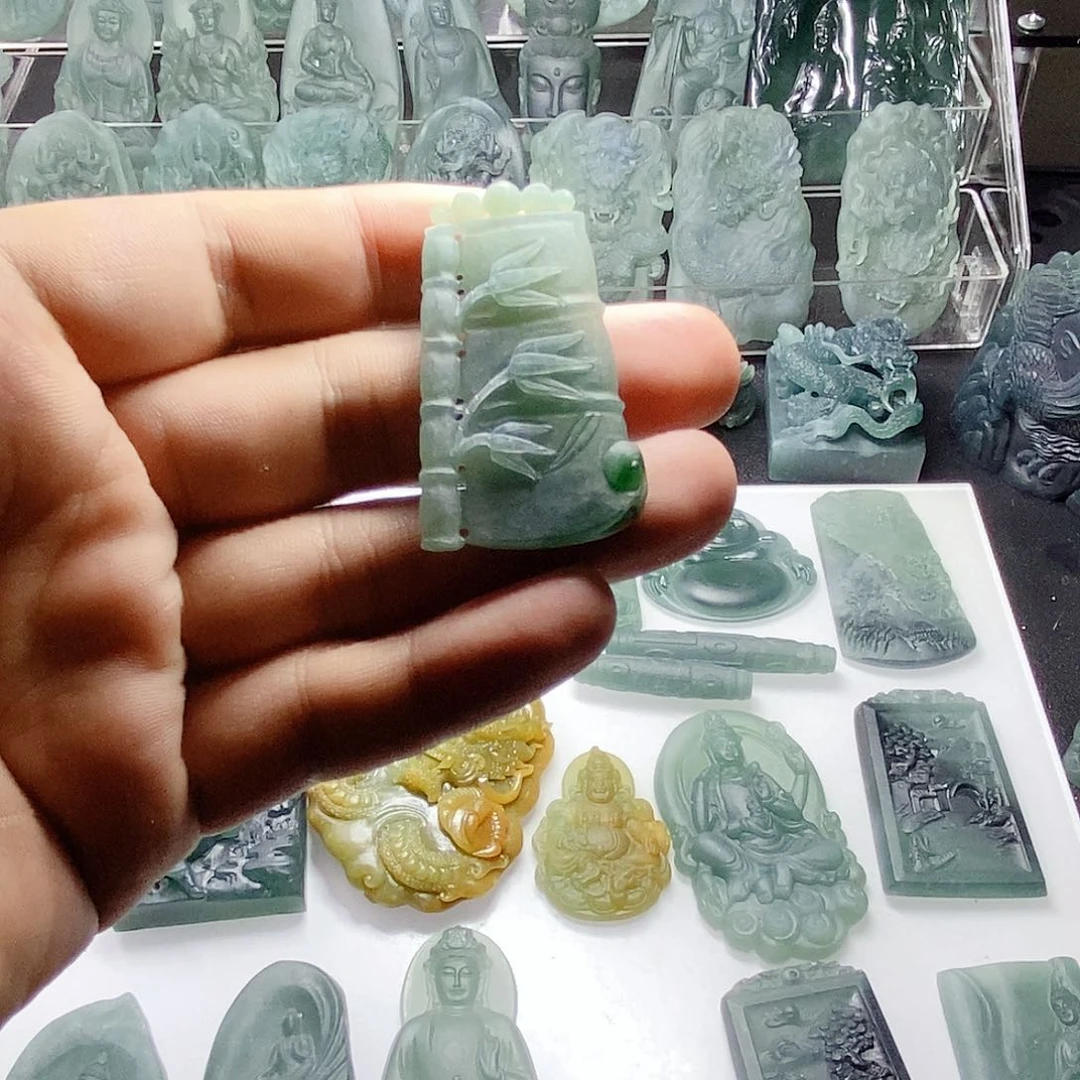 定制翡翠未镶嵌竹节