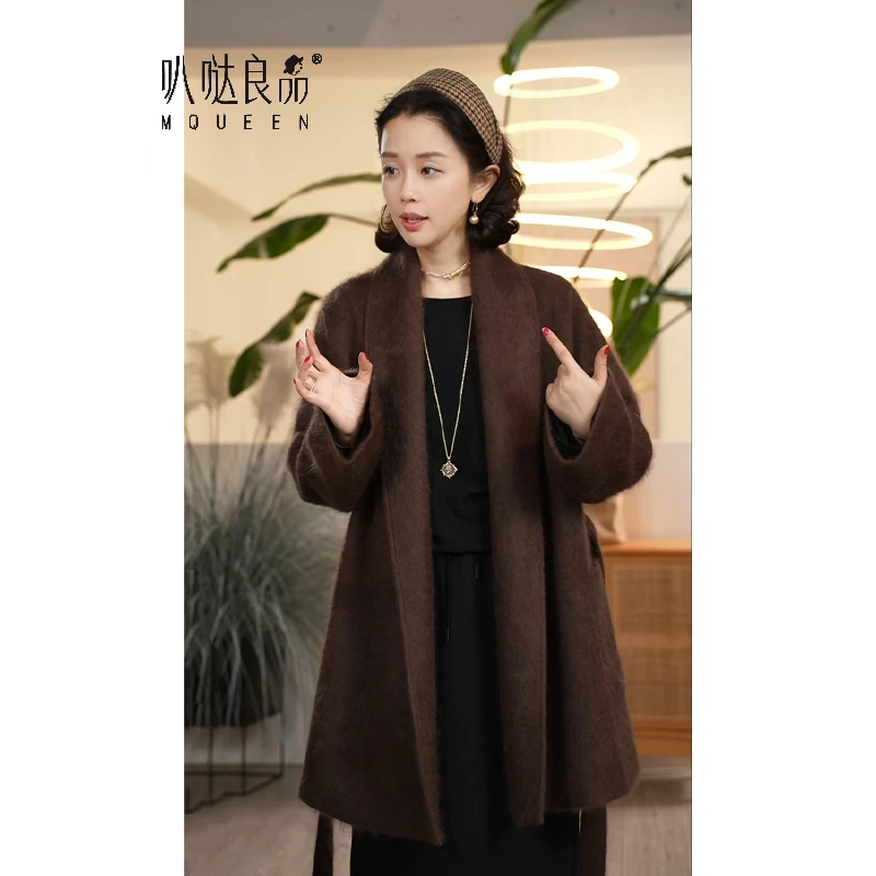 Y【叭哒不惑】羊毛羊绒保暖厚款法式毛呢外套女装开衫外套毛呢