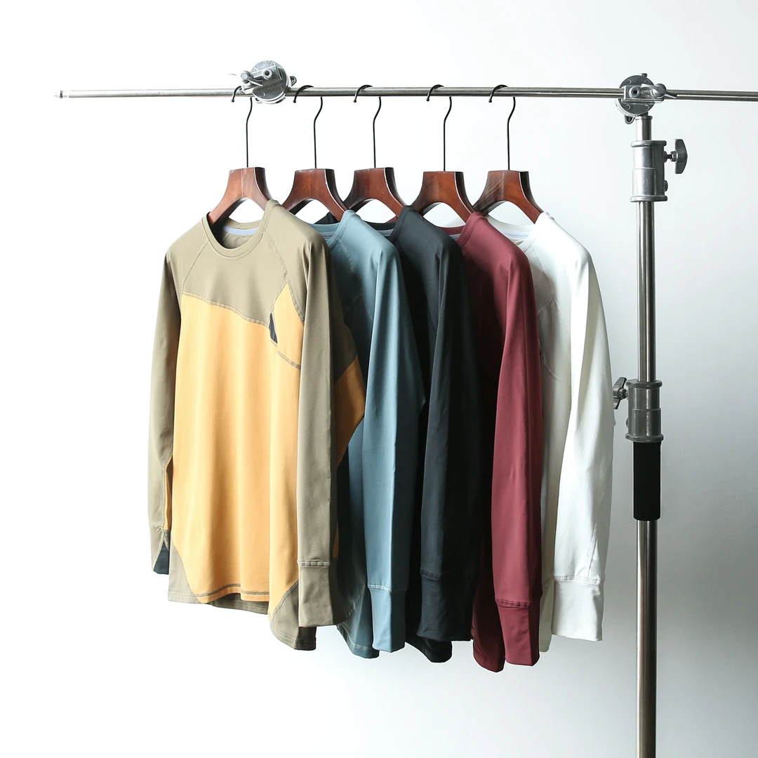 断码处理！袅家户外运动速干长袖T恤男加绒保暖打底衫#2456