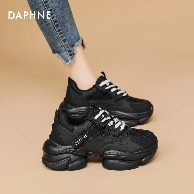 达芙妮2025秋季新款运动鞋系带百搭潮流低帮增高时尚经典老爹鞋L