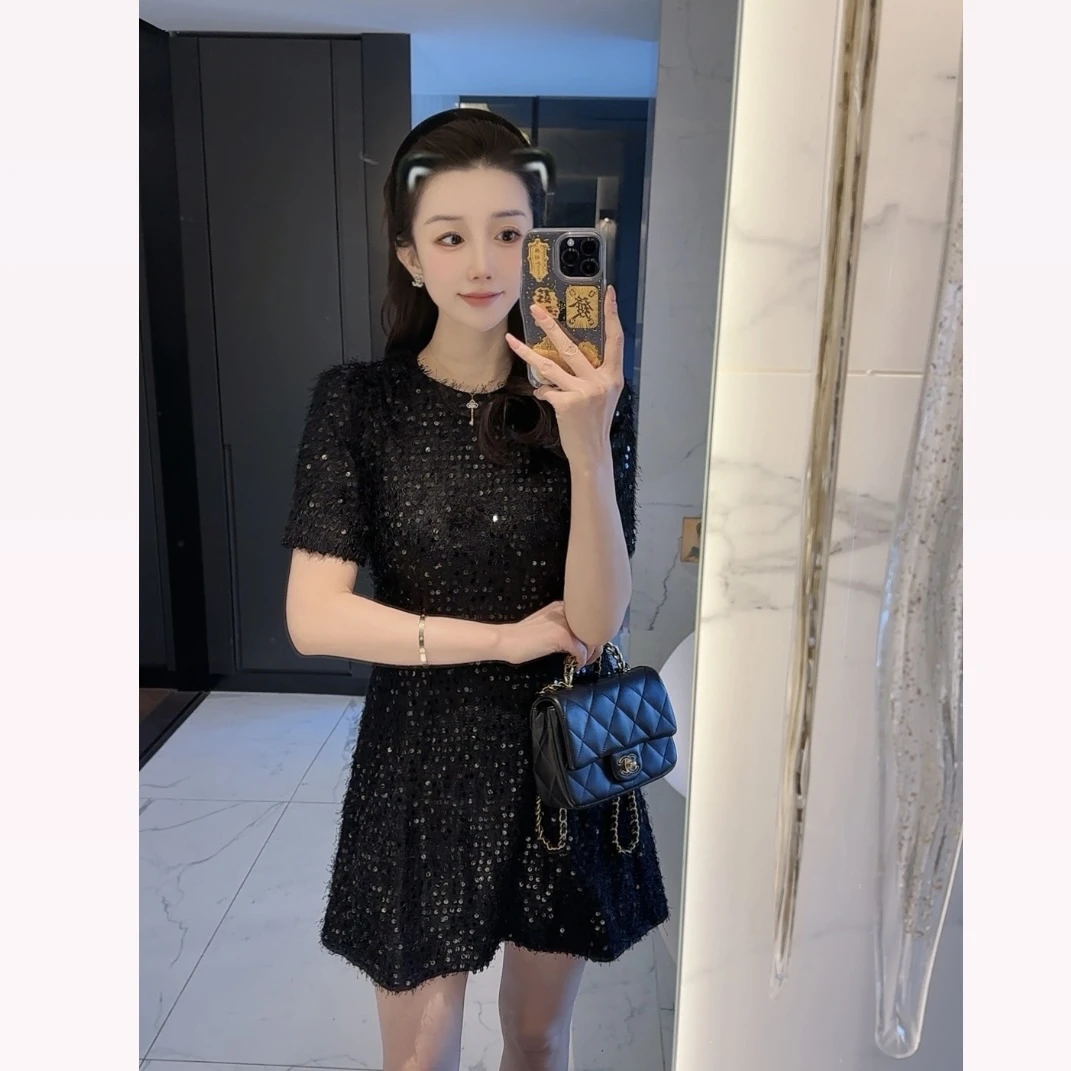 【大静静】优雅淑女~黑色亮片裙DJJ2023