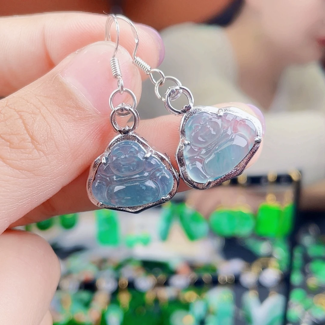 翡翠未镶嵌耳饰饰品