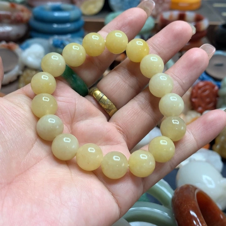 石英质玉（黄龙玉）合金颈饰