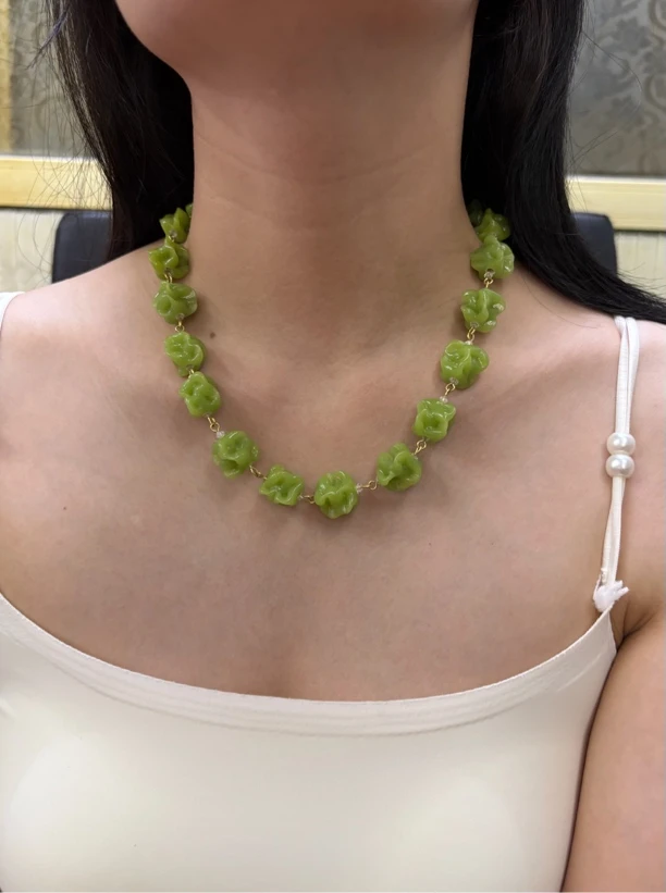 铜琉璃项链 进口琉璃 孤品 勾织款项链