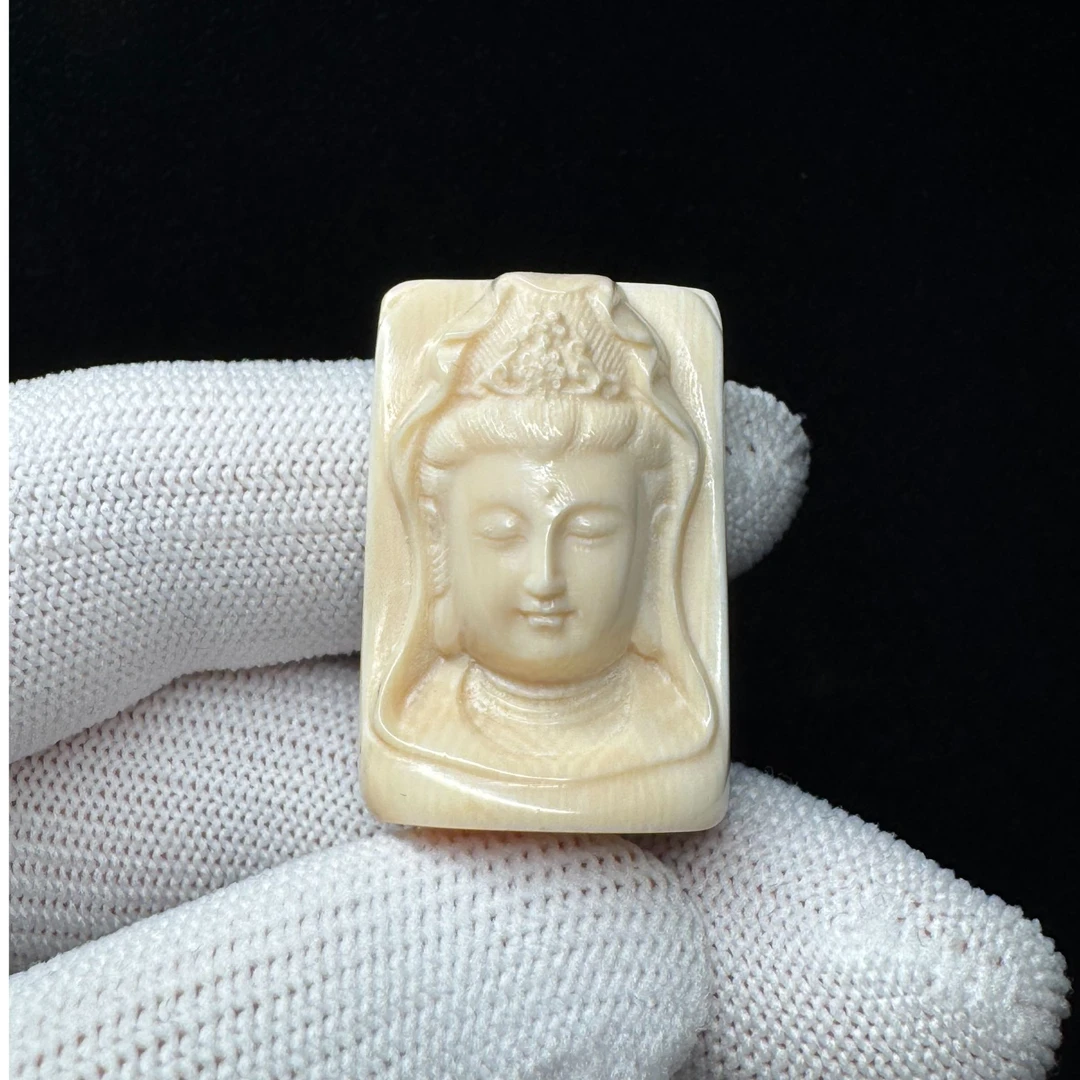 DK652天然猛犸牙雕刻牌33.2*22.3*13.8支持鉴定假一罚四