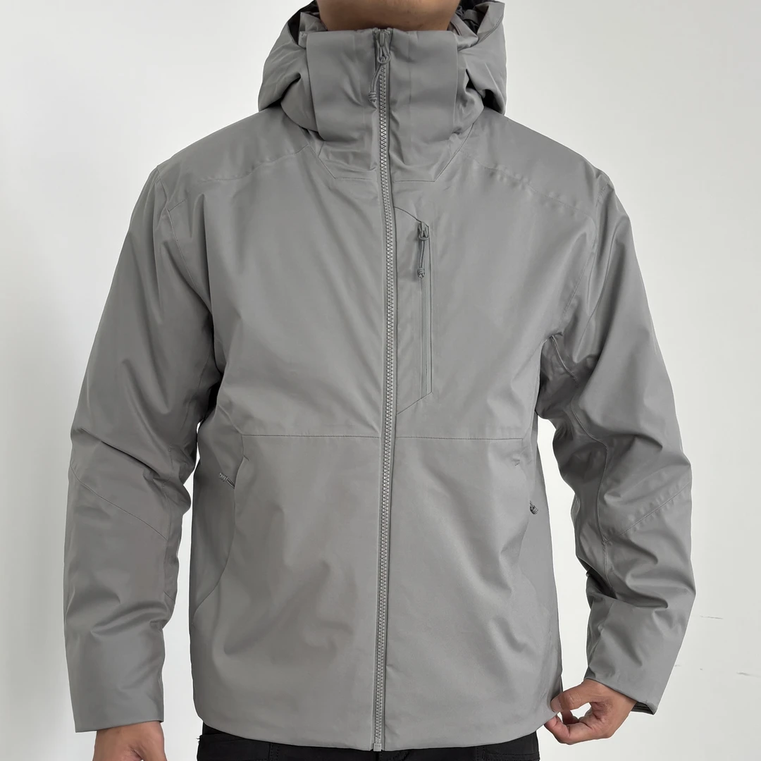 GROZNY鸟家RALL全压胶软壳冲锋衣棉服可拆卸连帽立领加厚外套秋冬