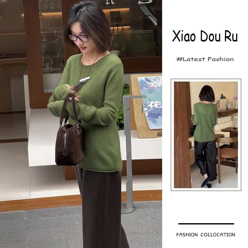 秋季流行穿搭一整套新款2025韩系时尚针织毛衣休闲阔腿裤两件套装