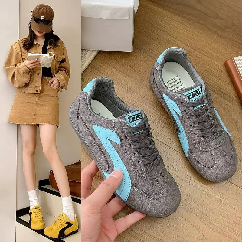 2025秋季爆款平底舒适德训鞋女款洋气轻便运动百搭新款软底休闲鞋