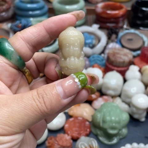 合金石英质玉（黄龙玉）手链
