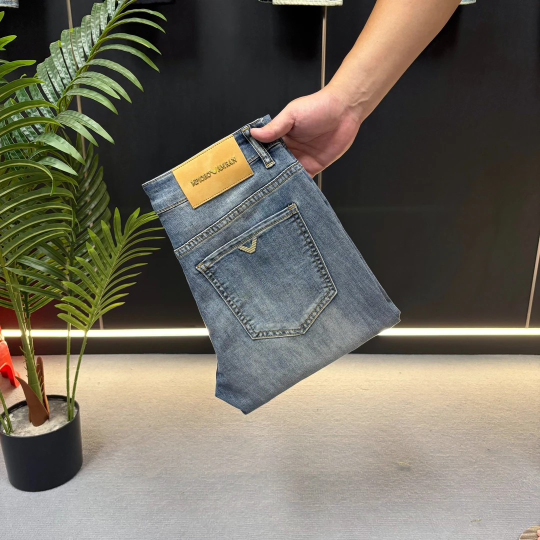 【BG】163夏季新款邦迪蓝薄款高端百搭男士牛仔裤轻奢弹力修身直筒