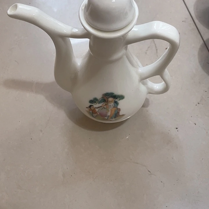 瓷片王*瑞寿星小酒壶，库存微瑕两个