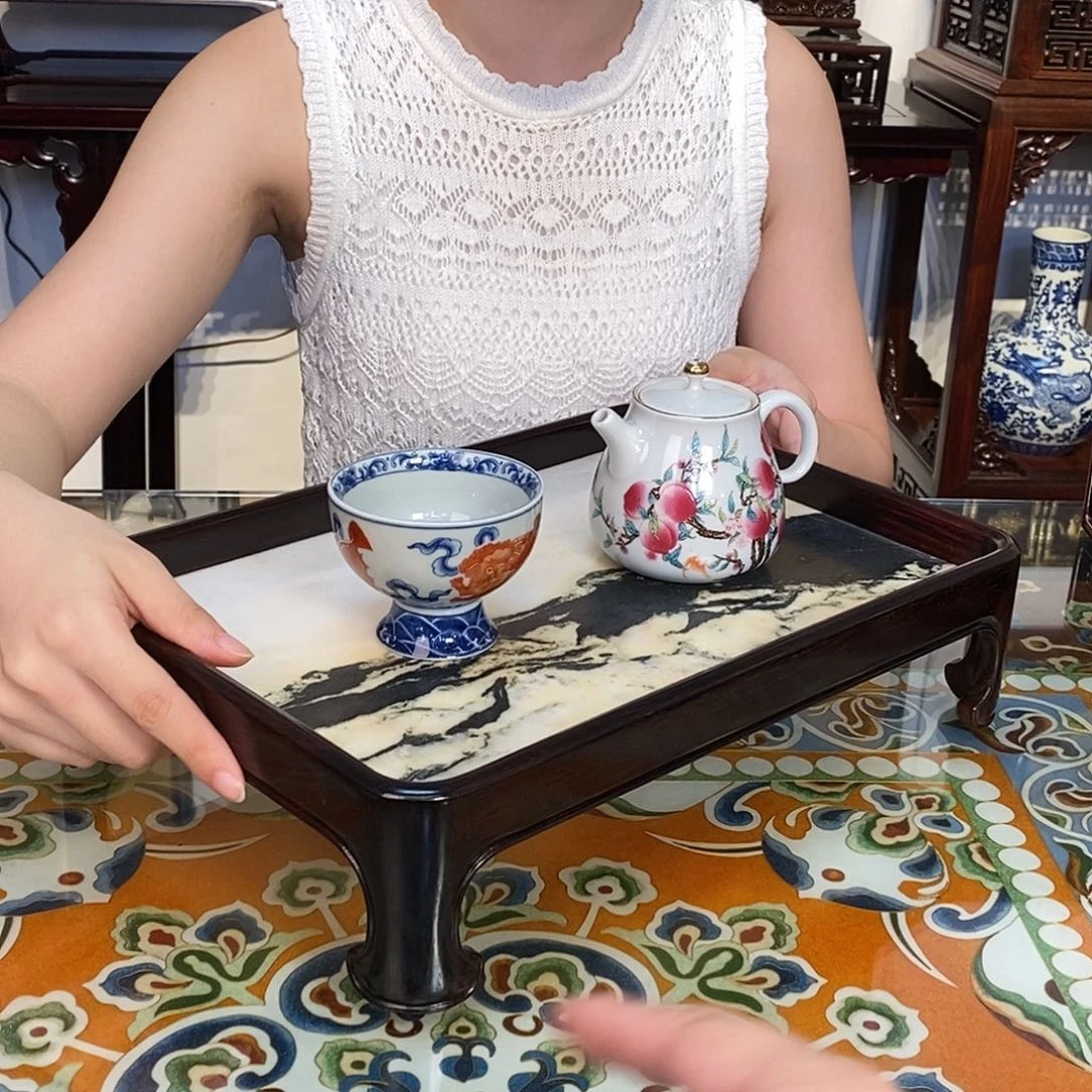 红酸枝木类成套家具大红酸枝托盘