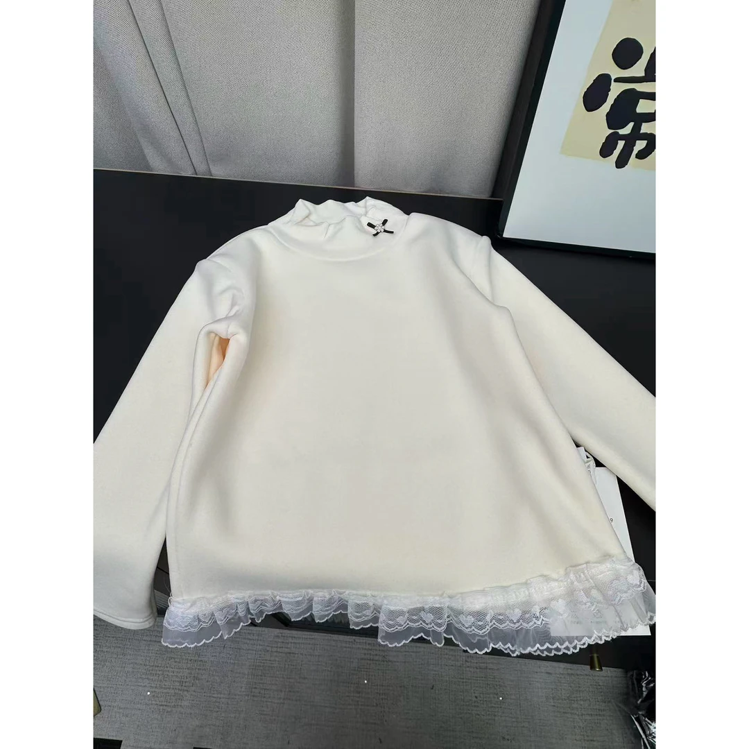 蕾丝加绒女宝打底