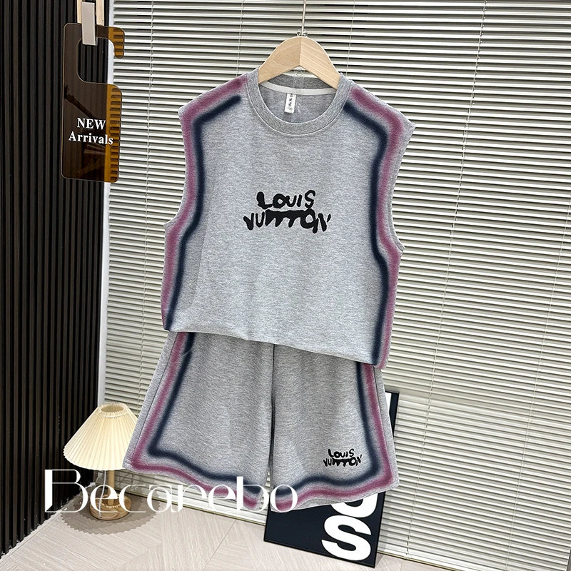 110-180【淏妈原创】青少年夏季套装男童无袖两件套中大童夏装儿童