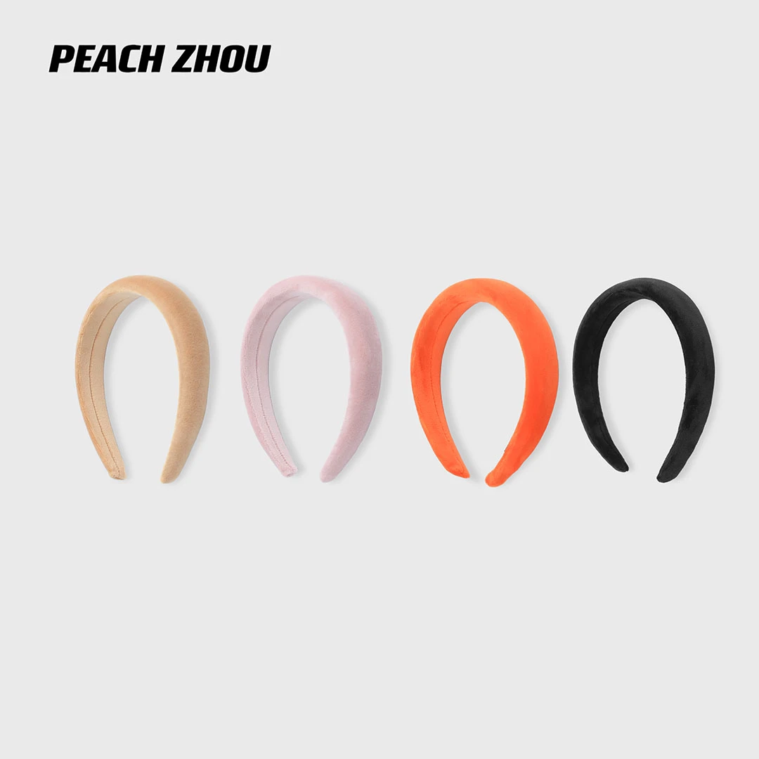 『PEACHZHOU』彩色系绒感宽边发箍简约洋气百搭高颅顶发饰