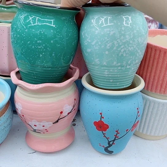 多肉绿植陶瓷花盆9.9包邮，有空