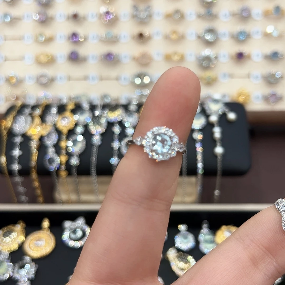 托帕石戒指银S925镶嵌也*?