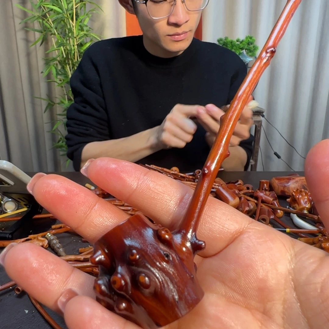 檬子木烟斗文玩手把件