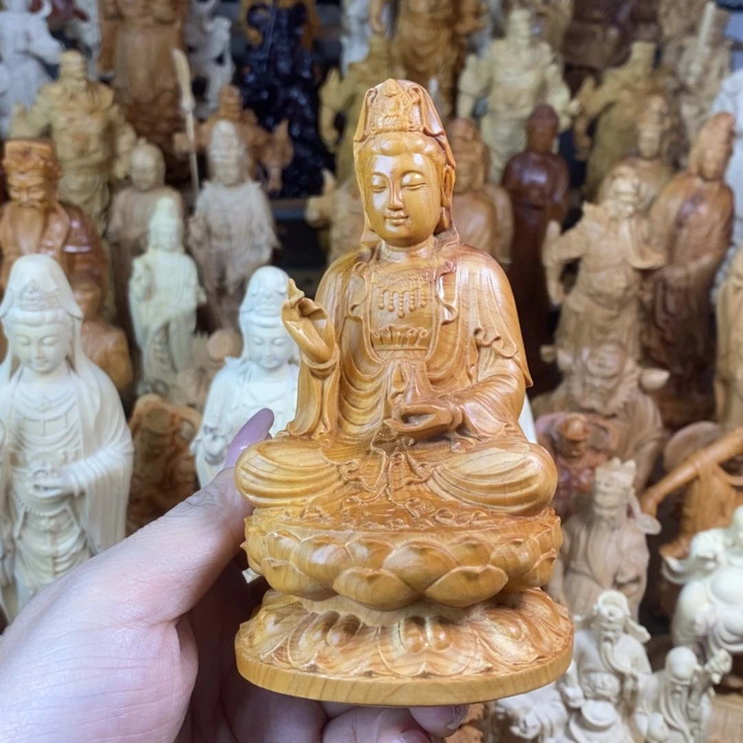 随***缘木崖柏12高坐莲观音