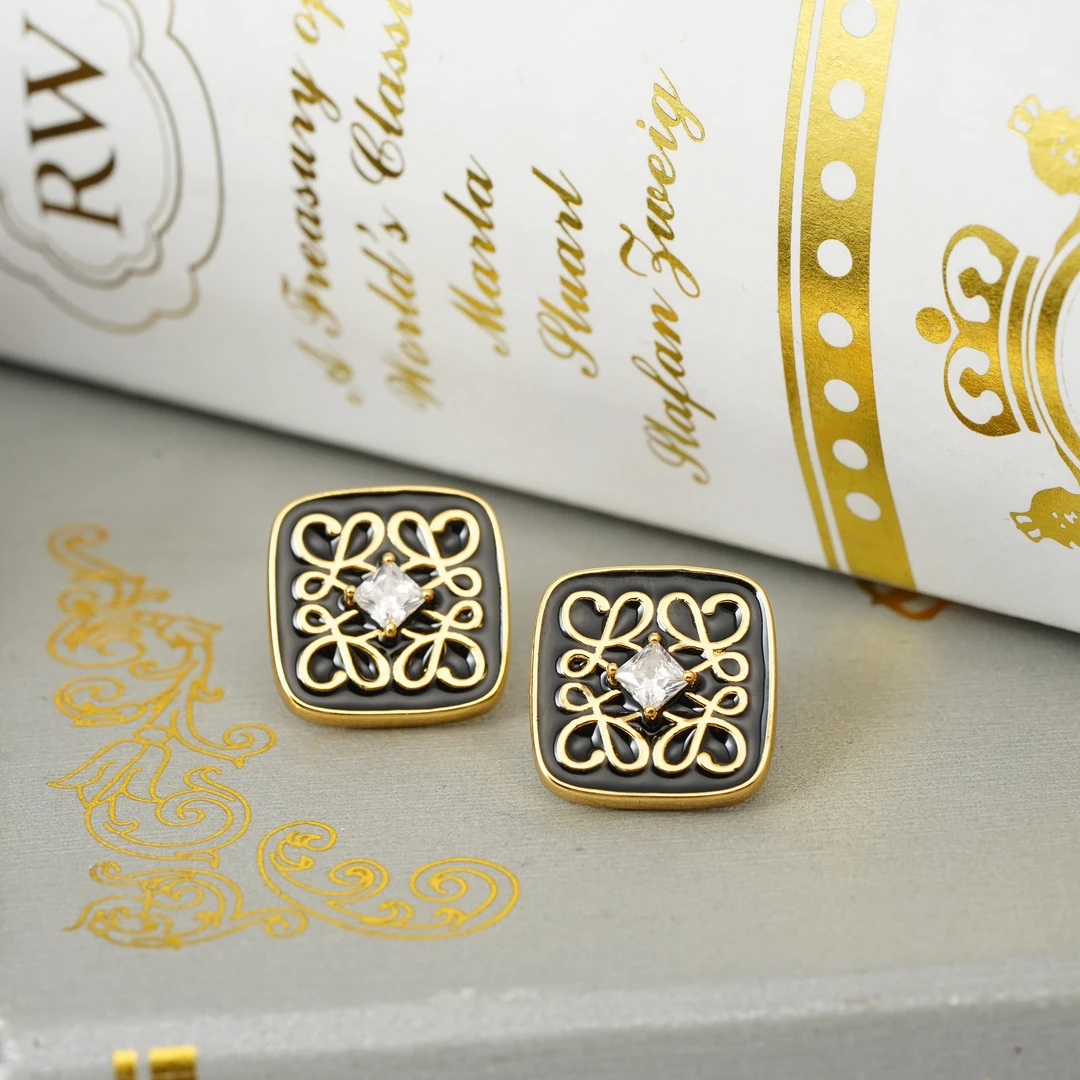 铜合金耳饰 【3685】LeLe 耳钉 经典百搭时尚轻奢精致复古