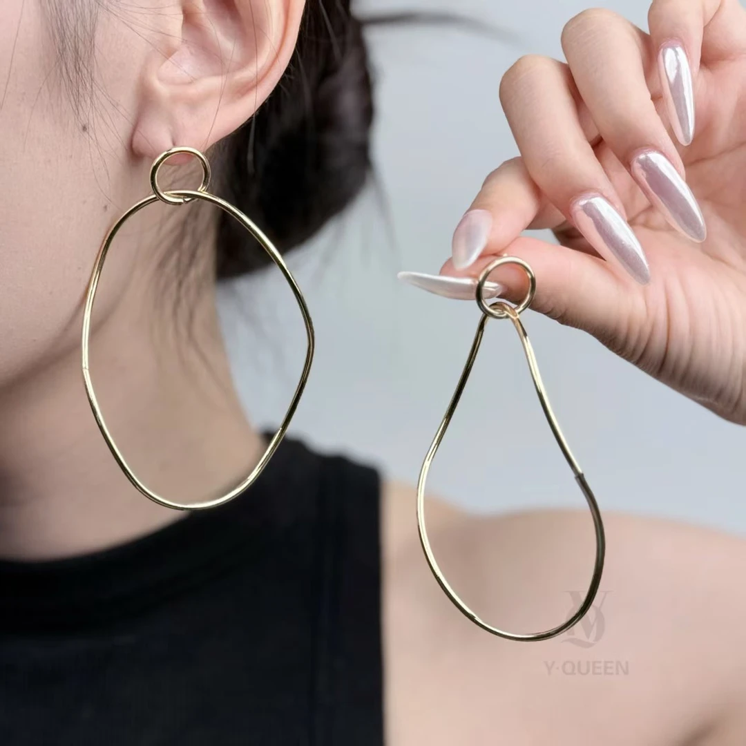 合金耳饰 INS冷淡风简约欧美大圈圈夸张耳环女个性时尚银针潮耳钉