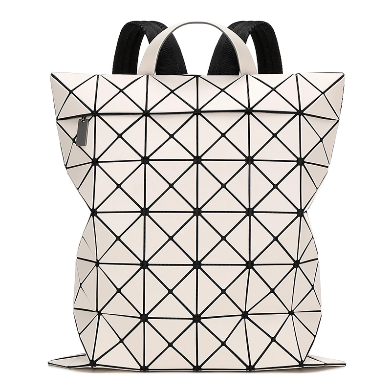 【三宅风格大格子双肩包】便携多功能时尚百搭编织潮流菱格(617)