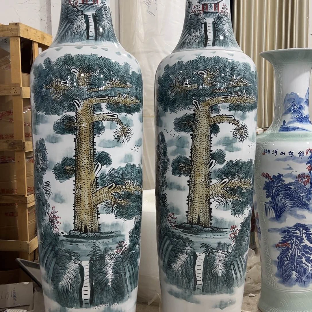 惠友陶瓷高度2.2米手绘一对