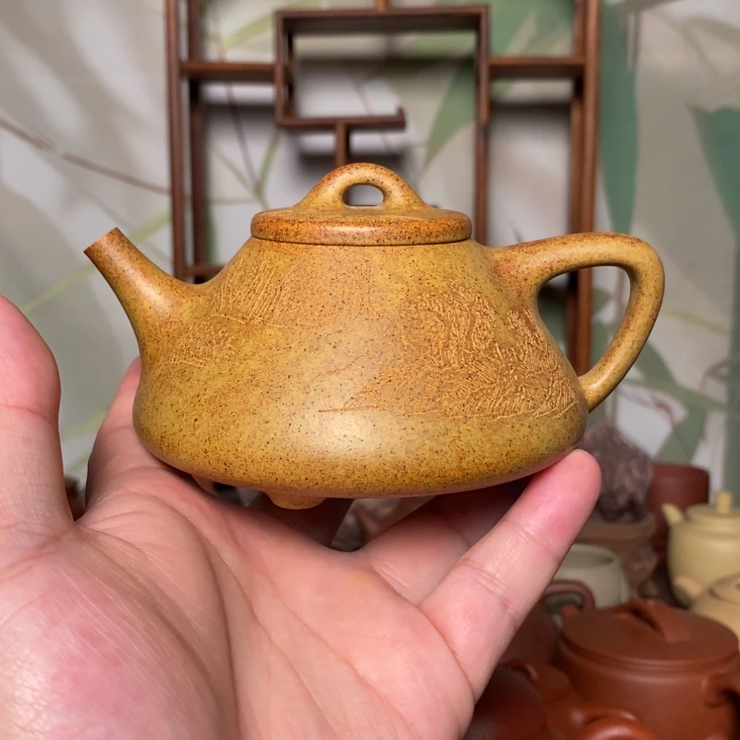 勇***龙茶壶紫砂段泥精工半手石瓢