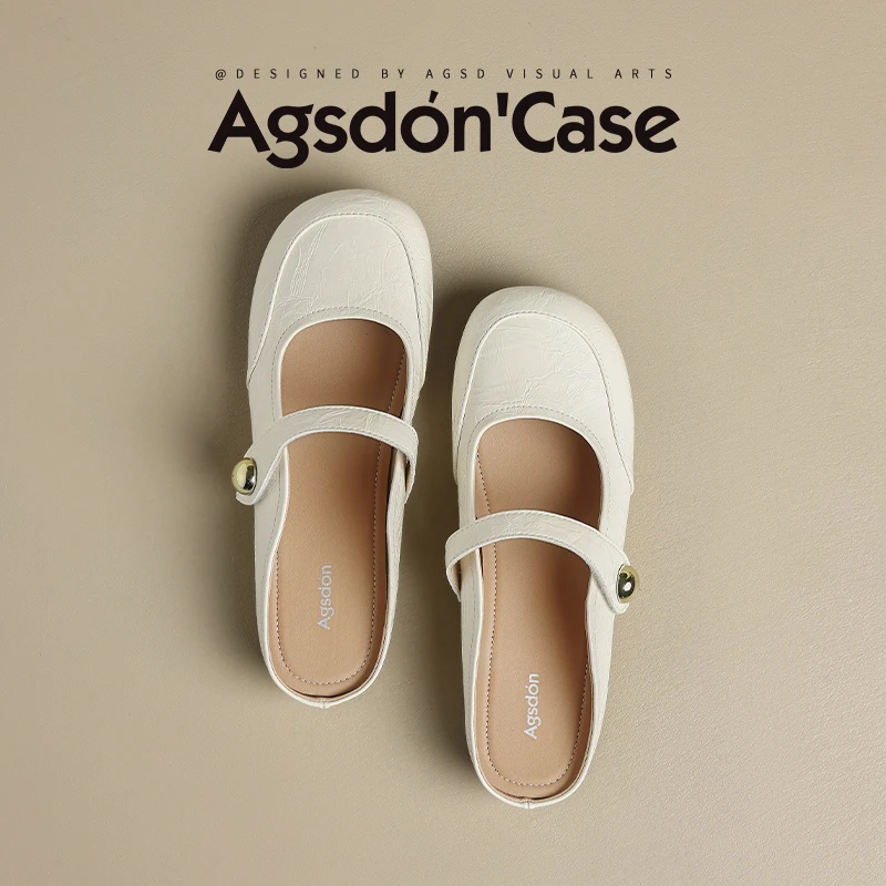 奥古狮登包头拖鞋女夏季外穿2025新款软底配裙子一脚蹬半拖鞋H