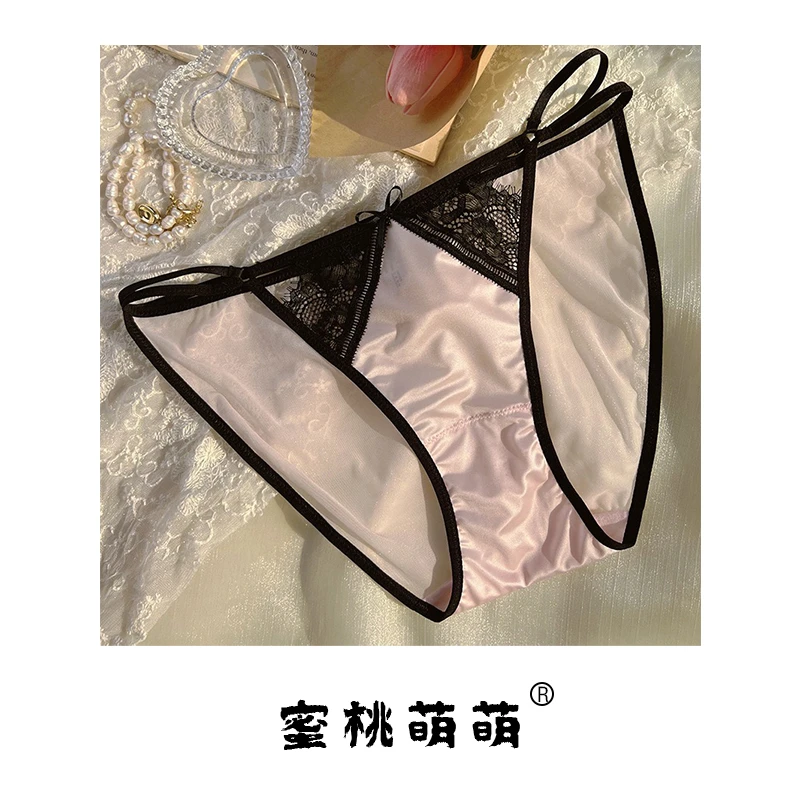「雾纱暗语」爆款法式撞色睫毛性感蕾丝内裤透气舒适网纱棉裆三角裤