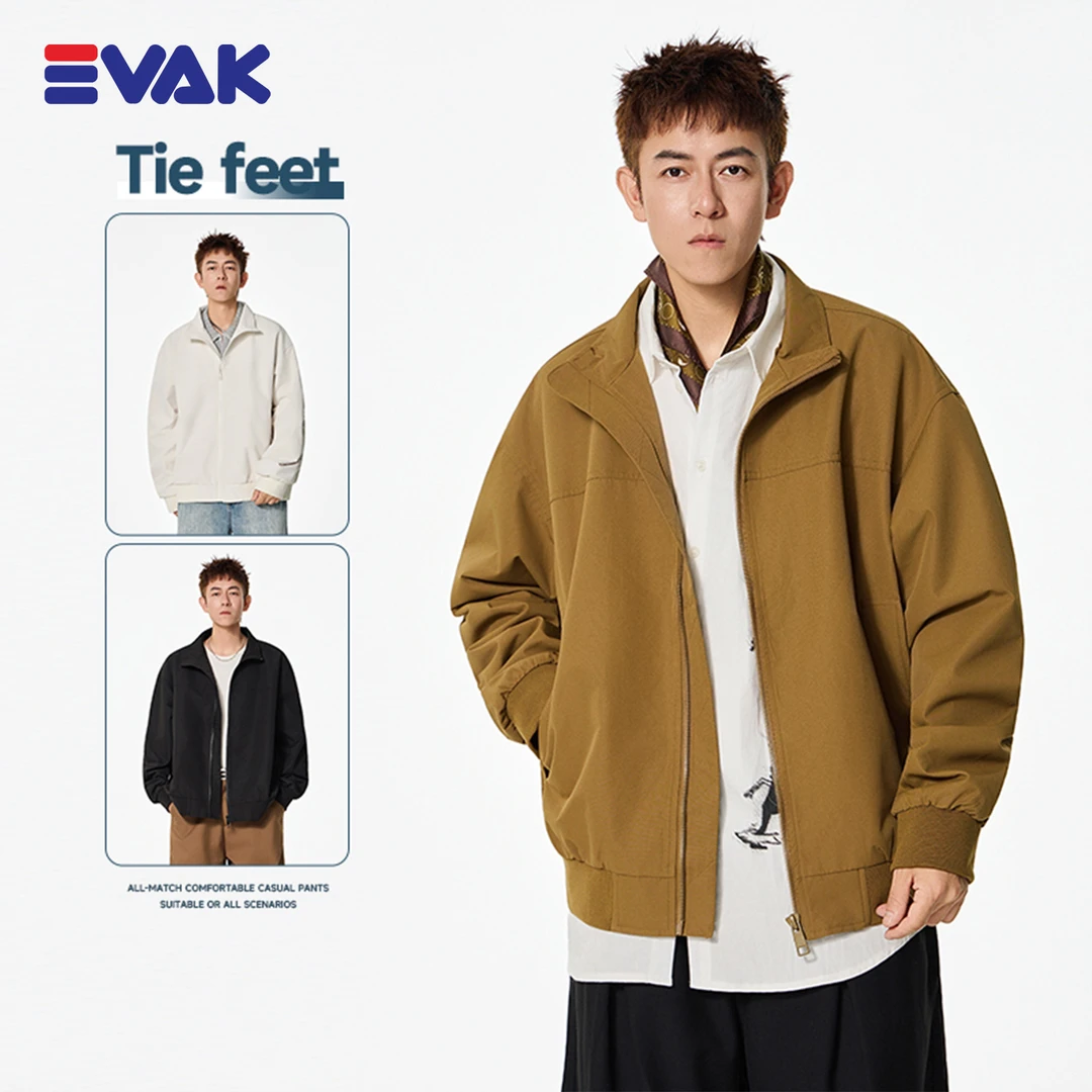 EVAK美式工装立领外套男秋季2025年新款运动大码休闲百搭潮流夹克