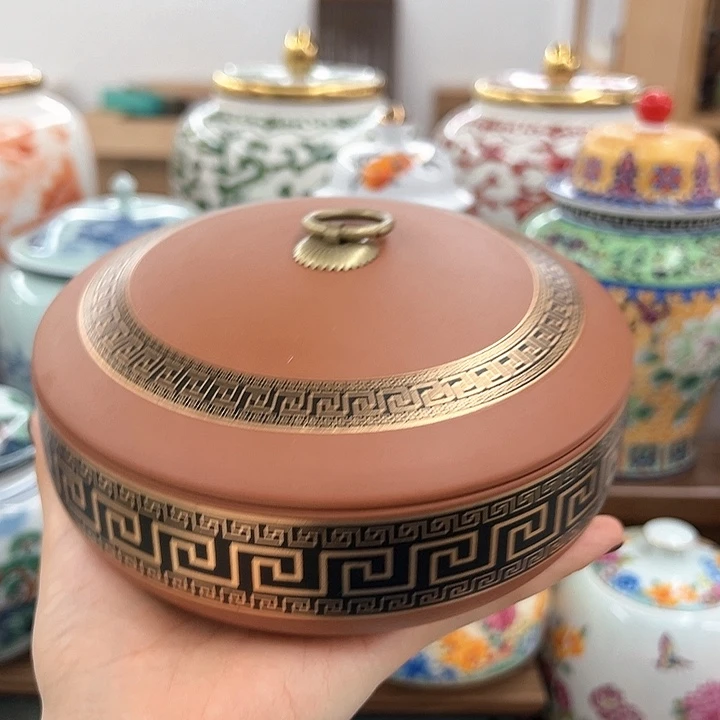瓷片茶叶密封罐陶瓷