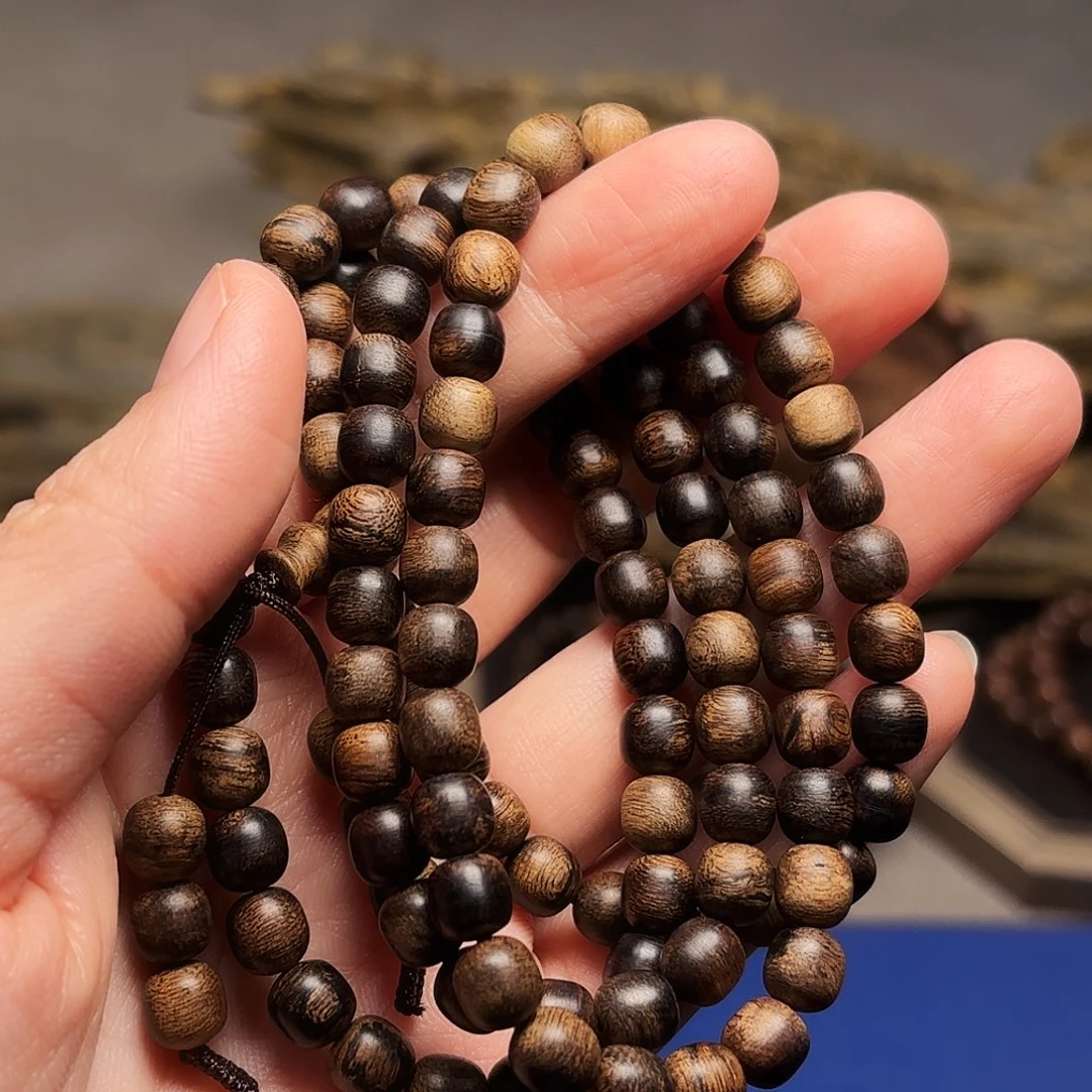 沉香手串越南芽庄黄棋楠瘤疤0.6×108
