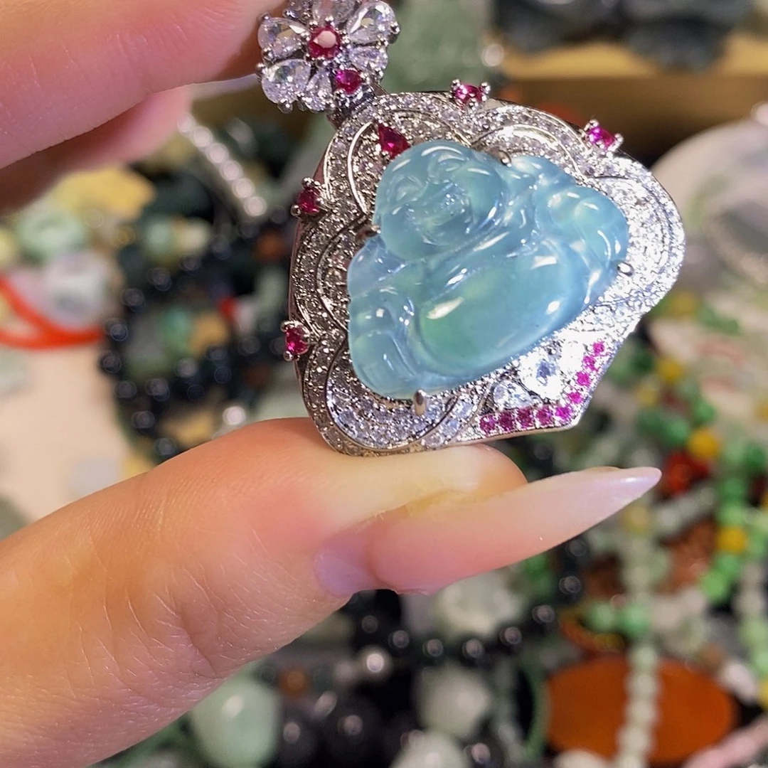 颈饰未镶嵌翡翠天然缅甸