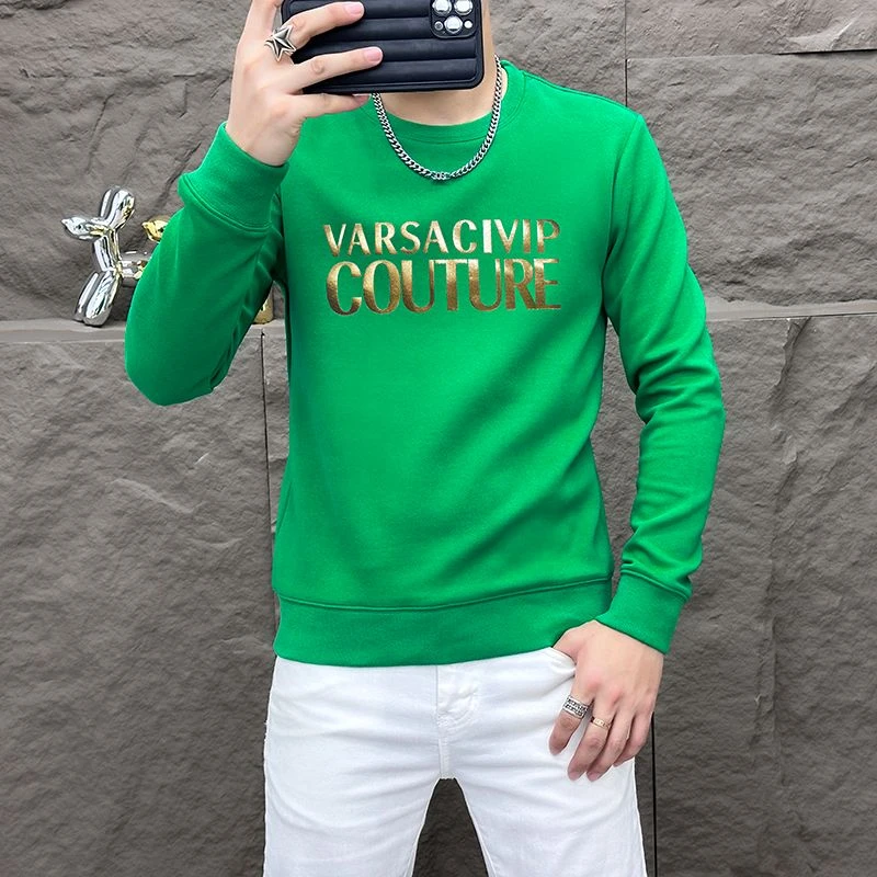 【6欧货2025】秋冬男士卫衣时尚潮牌外套高端圆领修身弹力T恤长袖