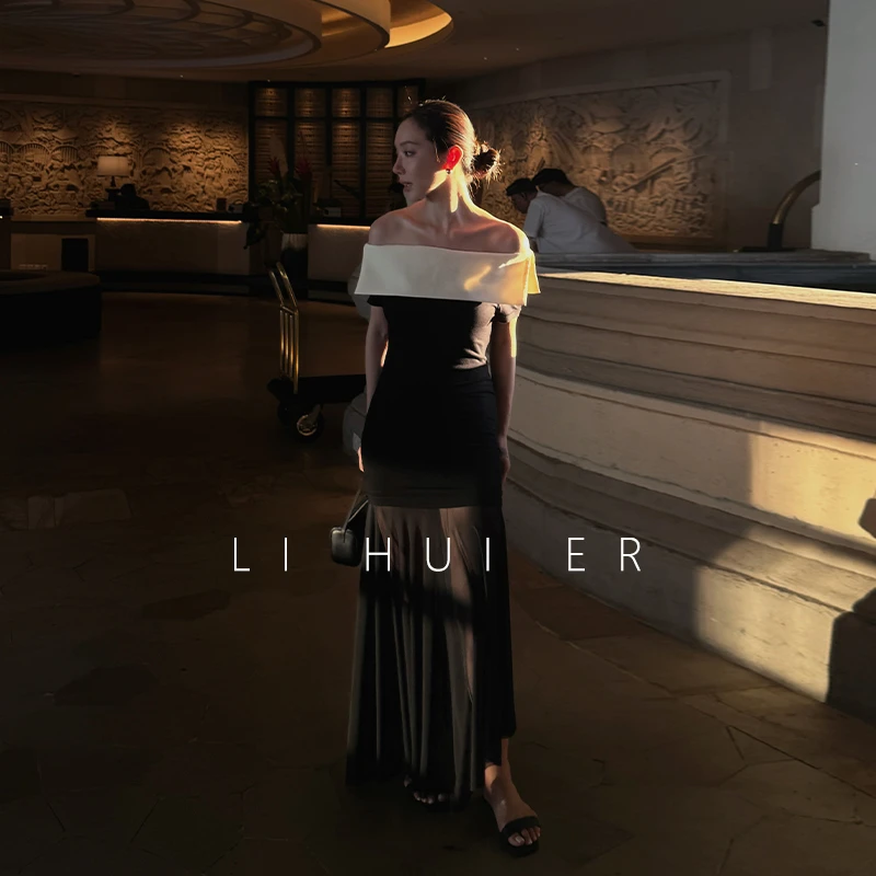 LiHuiEr李慧儿【尼罗河花园】百搭轻奢显瘦短袖气质连衣裙LL02511