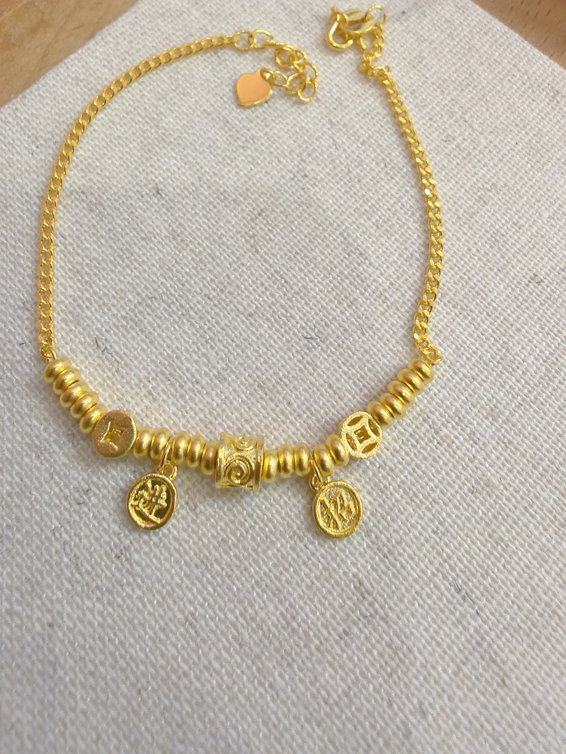 足金999招财进宝盘缠手链5G黄金手链精致百搭黄金手链B321