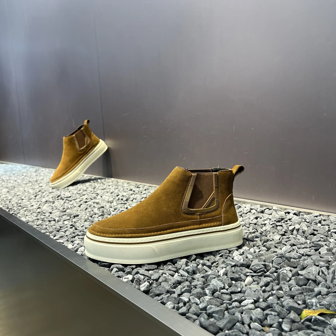 2025广州秋冬单棉同款反毛皮厚底一脚蹬超轻舒适青春百搭休闲男鞋