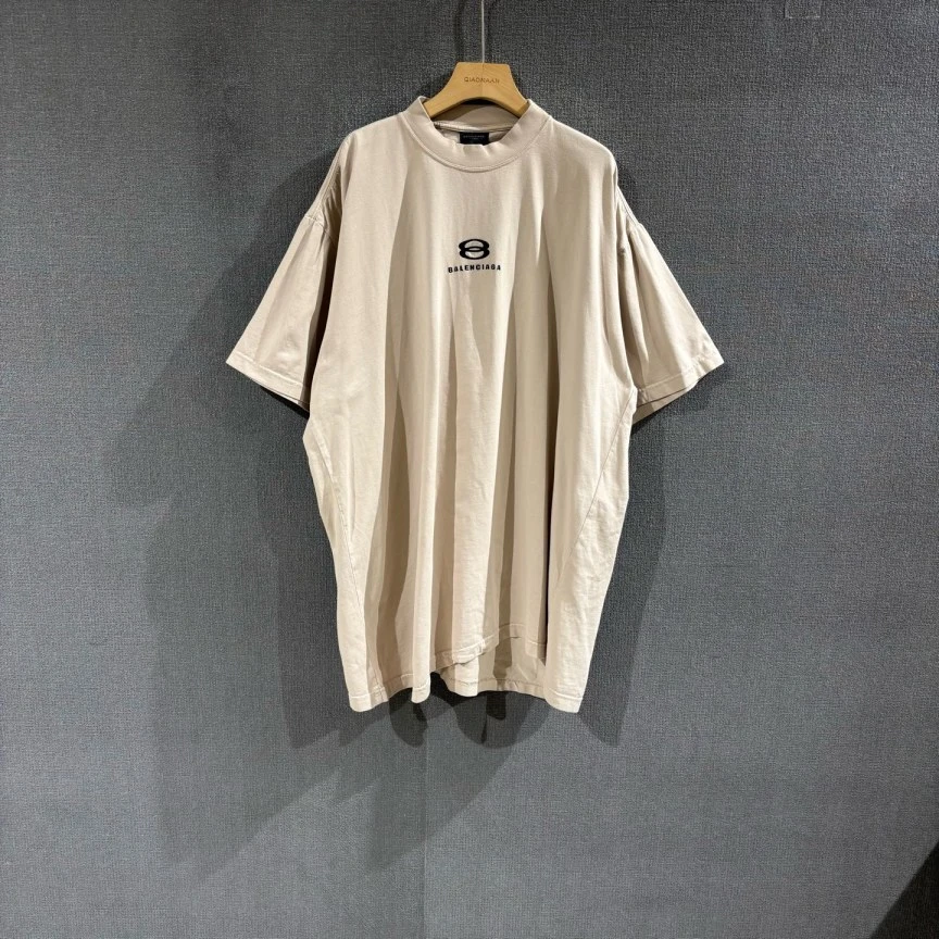 未使用 Balenciaga/巴黎世家 （pm）双环刺绣短袖T恤 带吊3码/0326