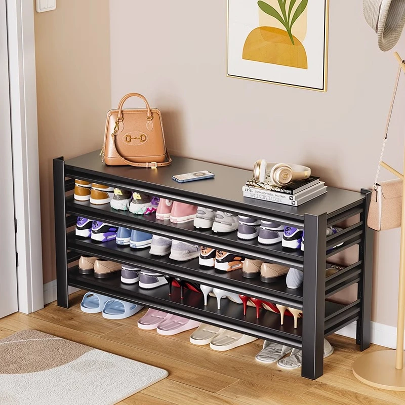 可坐鞋架钢制鞋架门口落地多层置物架简易收纳架玄关入户门后鞋柜
